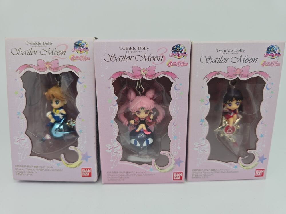 Bandai Sailor Moon Twinkle Dolly Keychain Bag Charm Lot Of 3 Manga